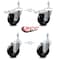 Service Caster 4 Inch Hard Rubber Swivel 3/8 Inch Threaded Stem Caster Total Lock Brakes, 2PK SCC-TSTTL20S414-HRS-381615-2-S-2 - alternate 5